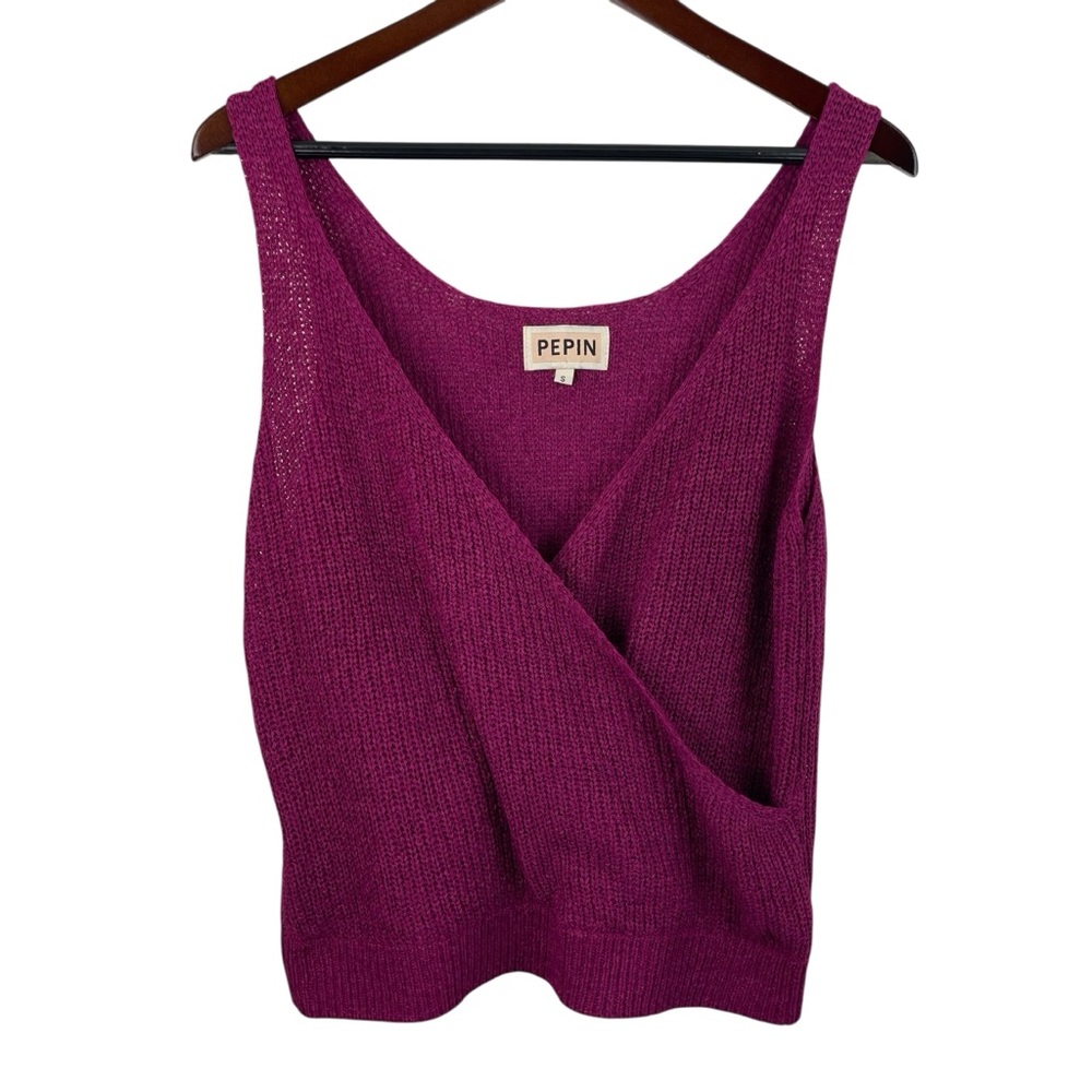 Pepin | Berry Magenta Crochet Sweater Tank Top